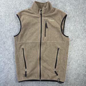 Solaris Vest Mens Medium Brown Fleece Full Zip Stand Collar Pockets Outdoor